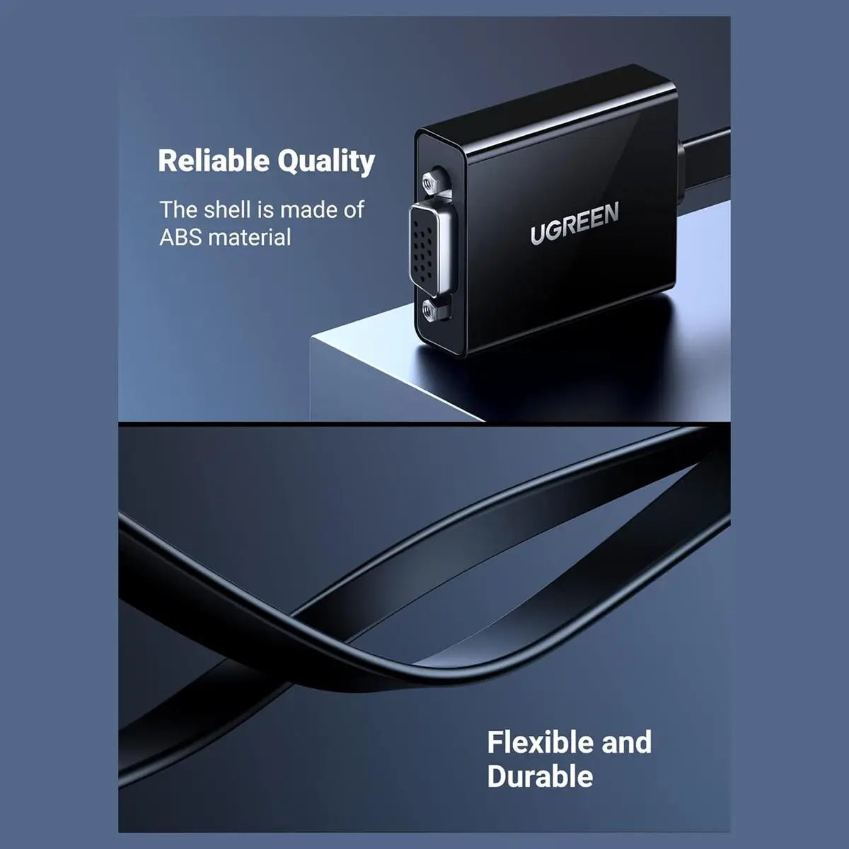 Ugreen Active HDMI To VGA Adapter With 3.5mm Audio Jack HDMI Male To VGA Female Up To 1080P 60Hz Black 40248