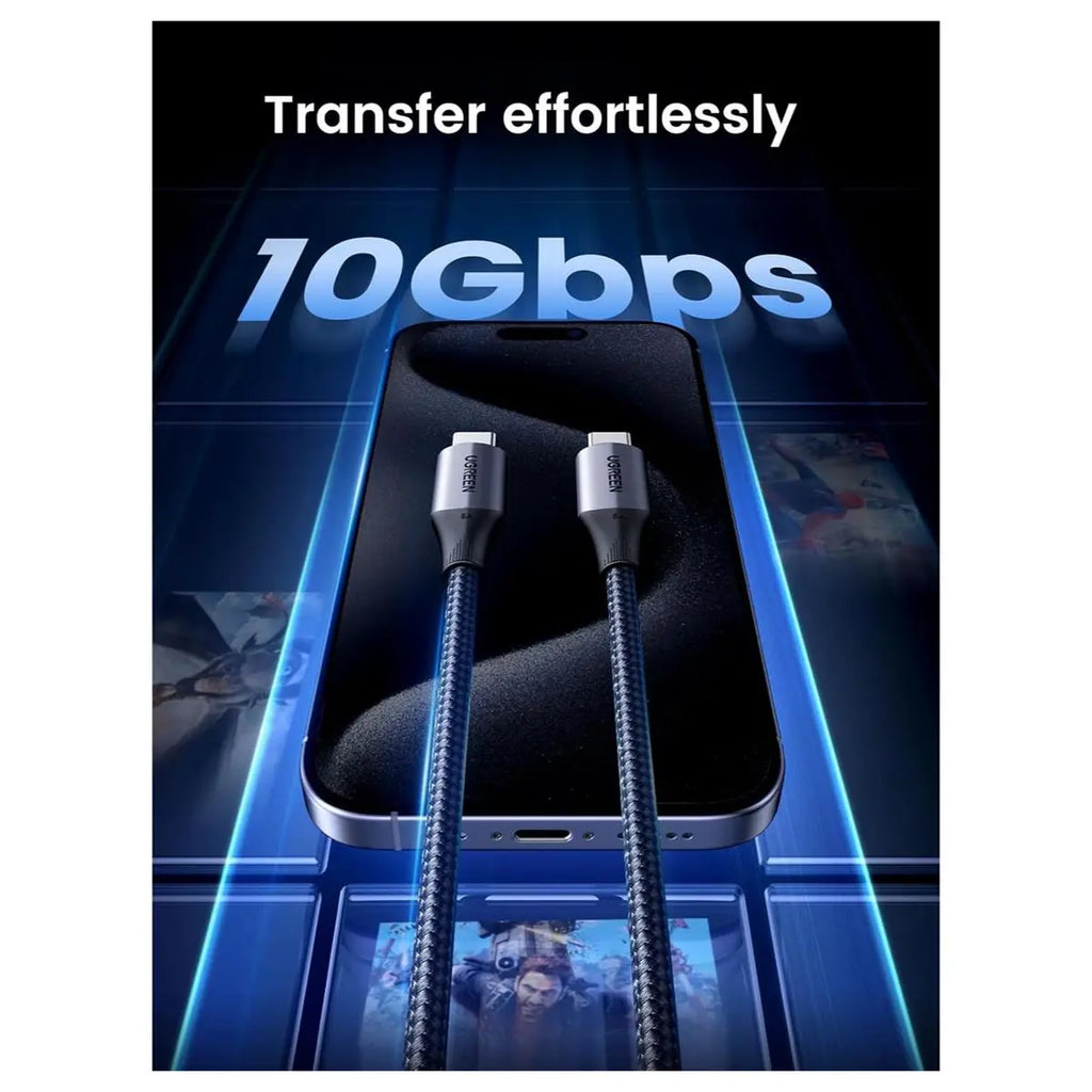 Ugreen USB-C To USB-C 3.2 Gen 2 Cable 10Gbps 240W PD 4K Video Output 1M 80150