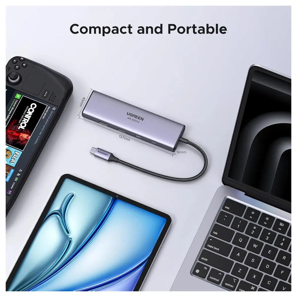 Ugreen Revodok 9-in-1 USB-C Hub Gigabit Ethernet Adapter, 4K@60Hz HDMI, 100W PD Charging, 5Gbps Data Transfer Speed, SD/TF Card Reader, 2 USB-C and 2 USB-A 3.0, 15375