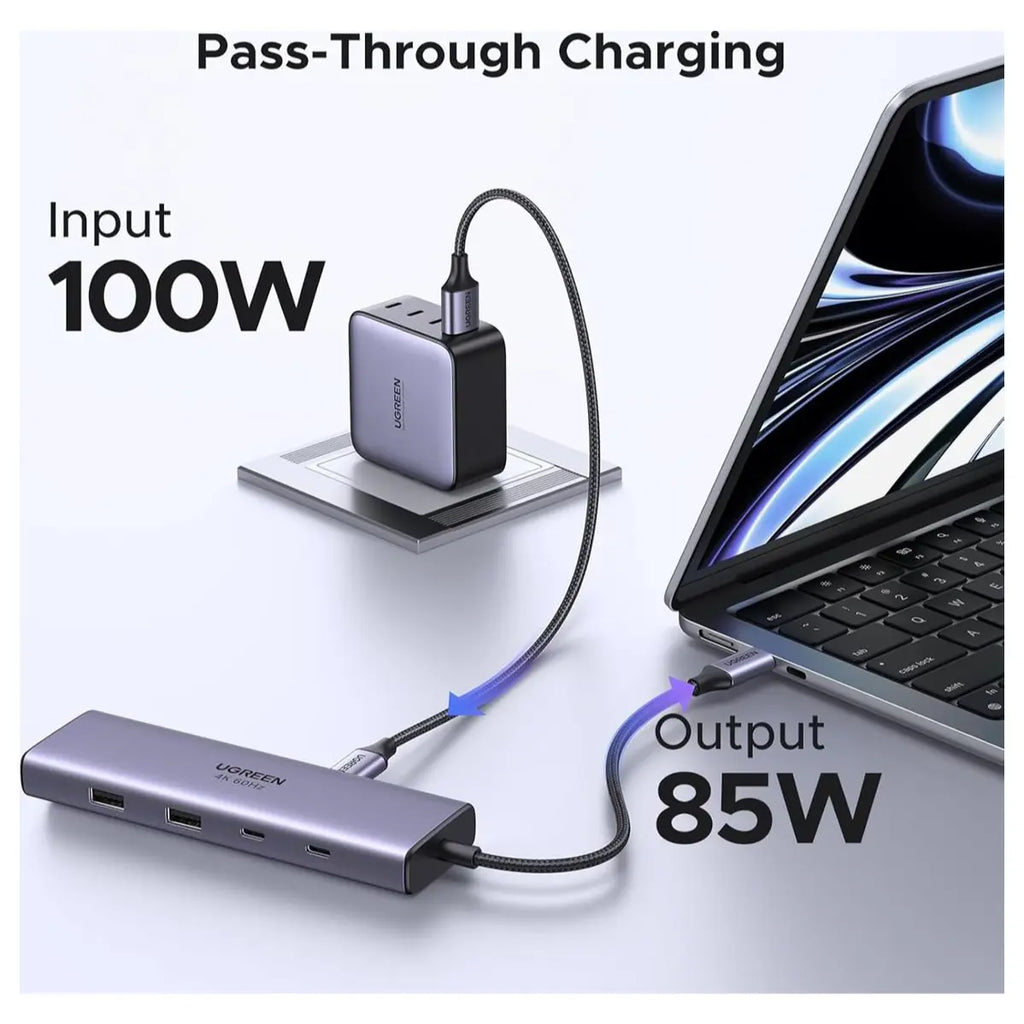 Ugreen Revodok 9-in-1 USB-C Hub Gigabit Ethernet Adapter, 4K@60Hz HDMI, 100W PD Charging, 5Gbps Data Transfer Speed, SD/TF Card Reader, 2 USB-C and 2 USB-A 3.0, 15375