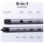 Ugreen Revodok 9-in-1 USB-C Hub Gigabit Ethernet Adapter, 4K@60Hz HDMI, 100W PD Charging, 5Gbps Data Transfer Speed, SD/TF Card Reader, 2 USB-C and 2 USB-A 3.0, 15375