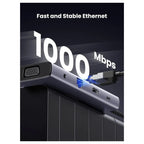 Ugreen USB C Hub USB-C 10-in-1 Dongle Dual Monitor 4K 30Hz HDMI and VGA 1Gbps Ethernet 100W PD 3x USB-A 3.0 SD and Micro SD 3.5mm Audio Jack 15601