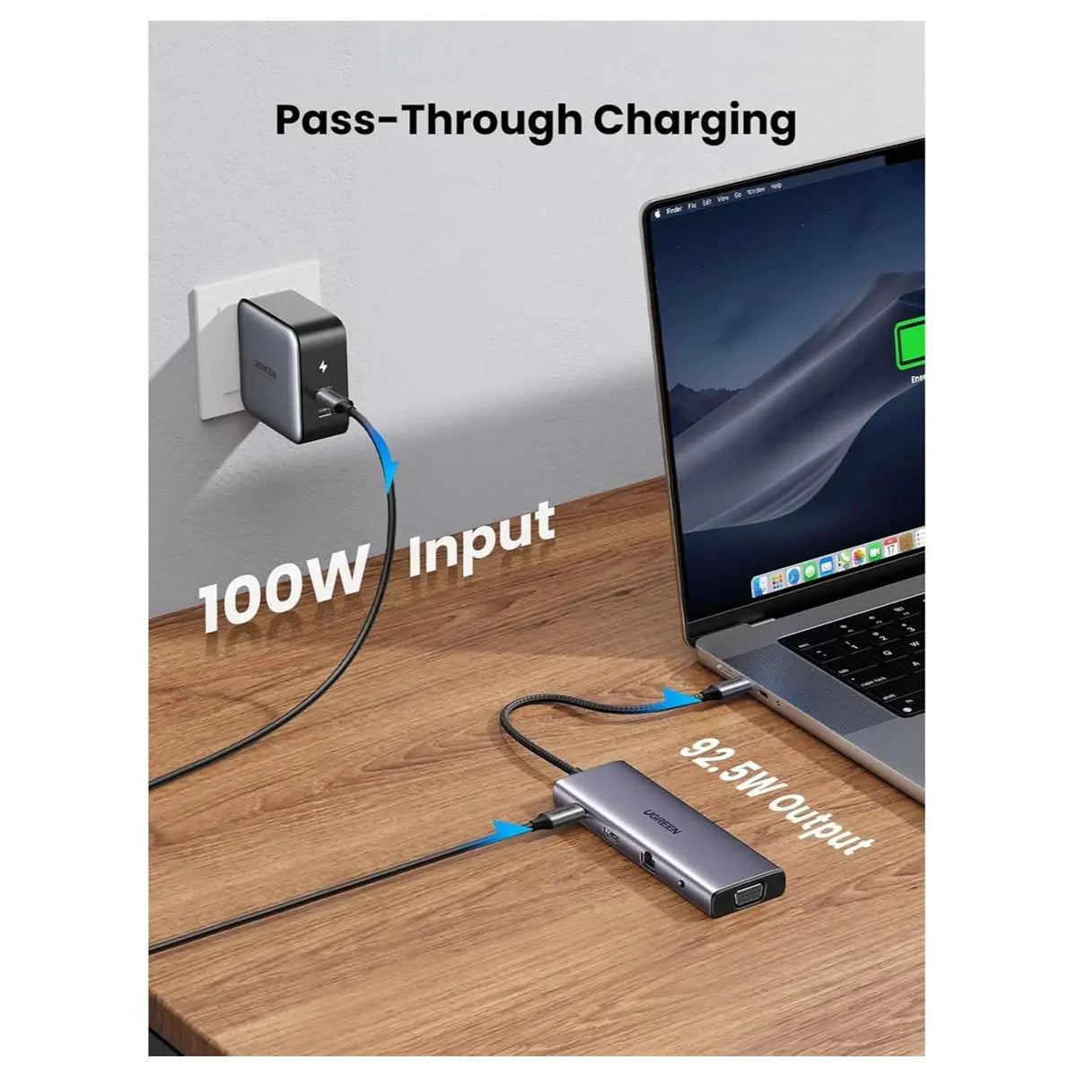 Ugreen USB C Hub USB-C 10-in-1 Dongle Dual Monitor 4K 30Hz HDMI and VGA 1Gbps Ethernet 100W PD 3x USB-A 3.0 SD and Micro SD 3.5mm Audio Jack 15601