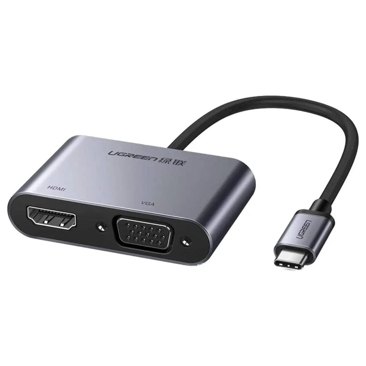 Ugreen 4-in-1 USB C HUB USB-C To HDMI VGA USB 3.0 Adapter With PD 4K 2K At 30Hz Space Gray 50505