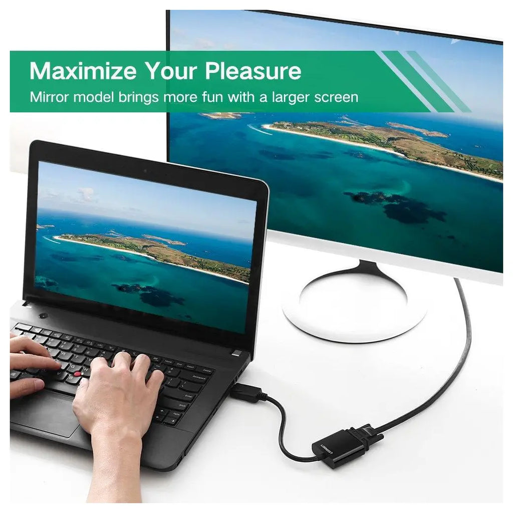 Ugreen DisplayPort DP Male to VGA Female Converter Adapter, 1080p, Plug and Play, 20415