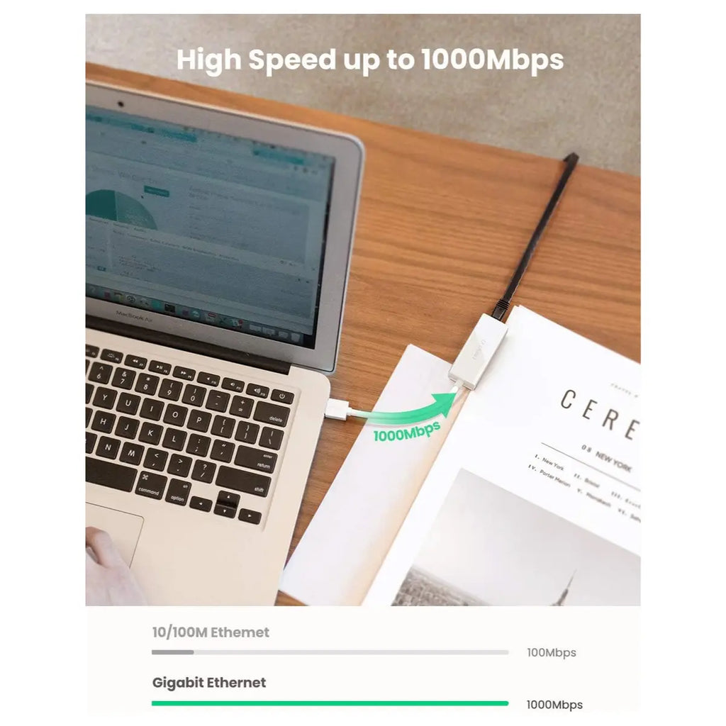 Ugreen USB 3.0 To RJ45 Gigabit Ethernet Adapter, Up To 1000Mbps, 20255