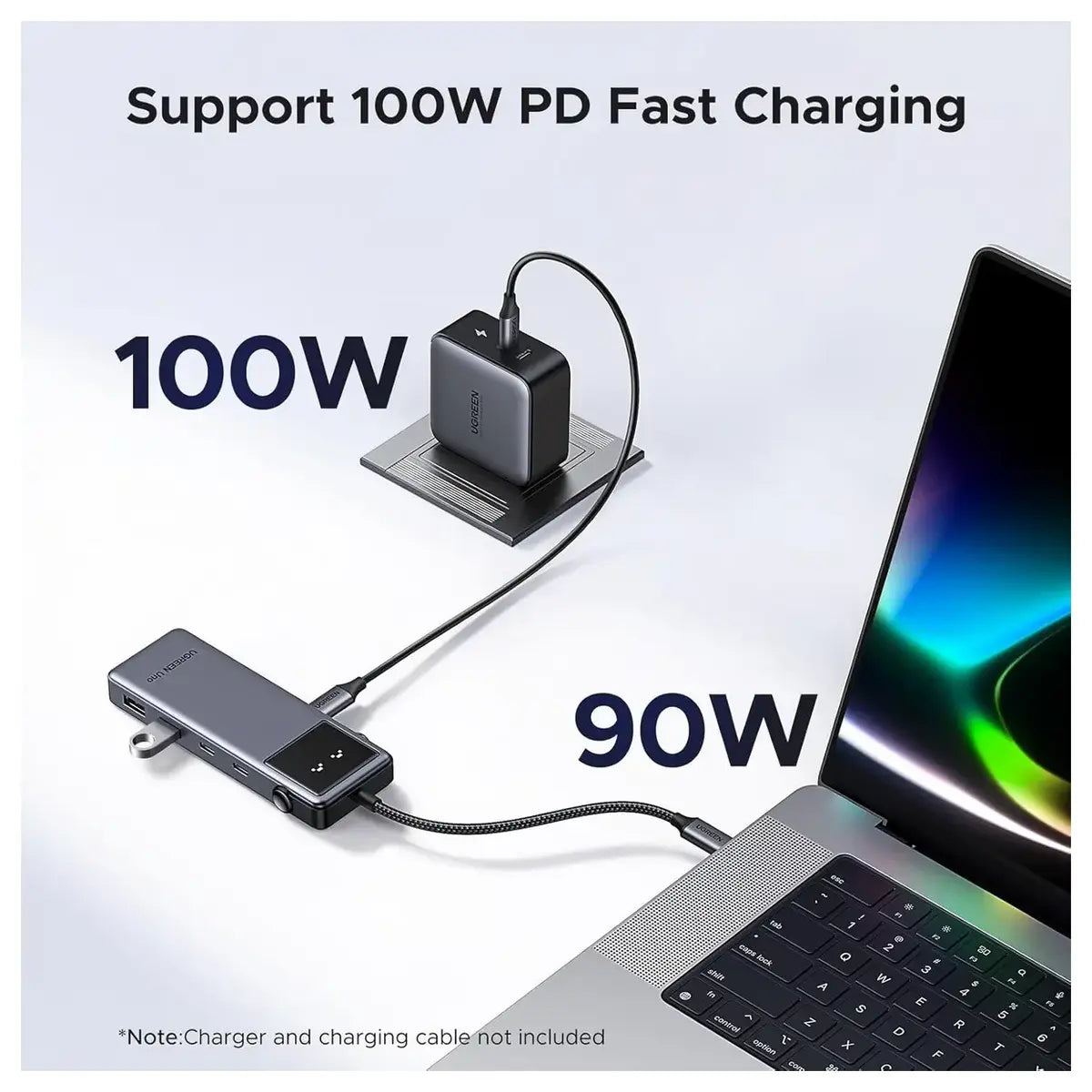 Ugreen UNO 6 In 1 USB-C HUB, 10Gbps USB-C and USB-A, 4K@60Hz HDMI, 100W Power Delivery, 35998