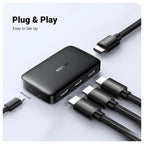 Ugreen HDMI Switch 3 In 1 Out, 4K 30Hz, With Remote