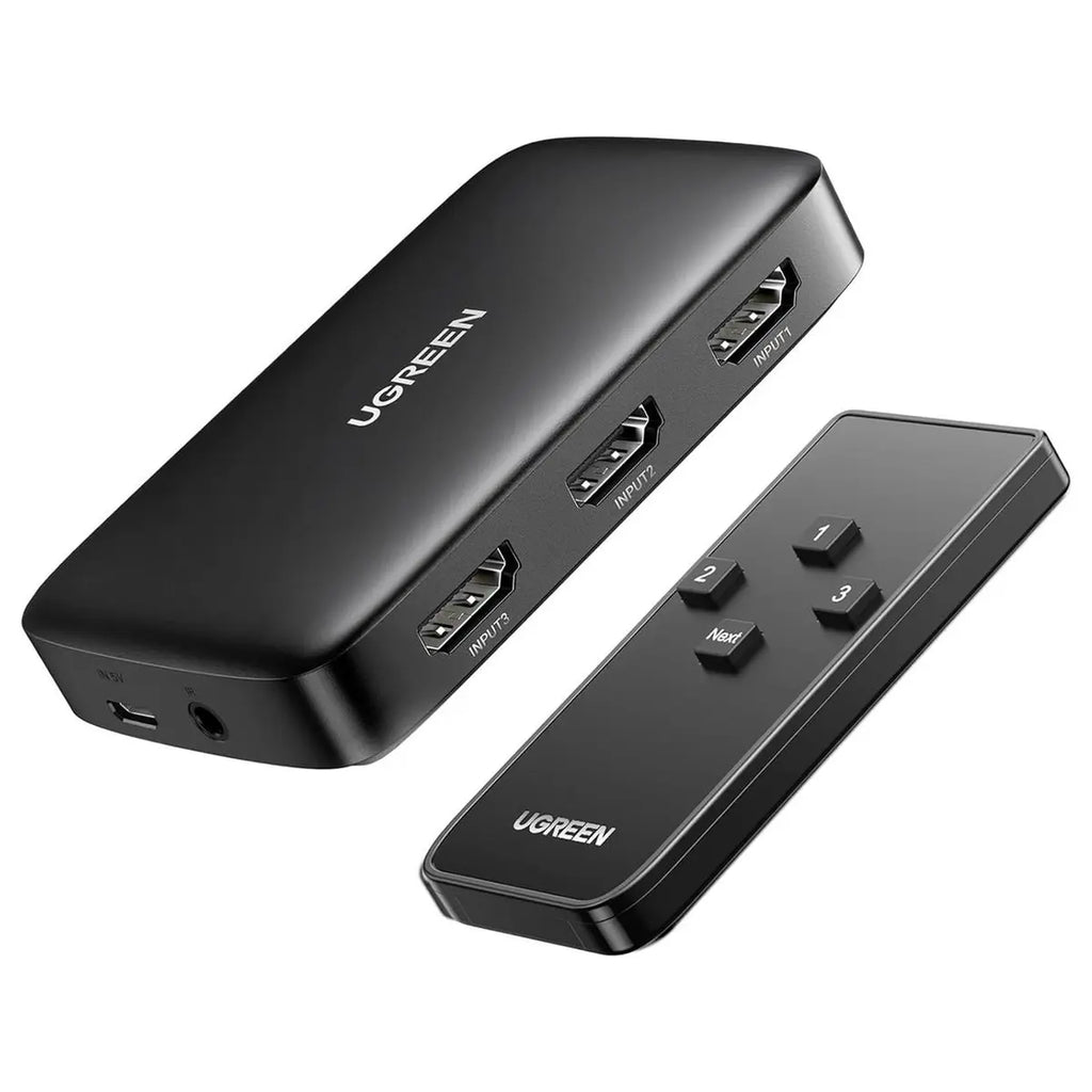 Ugreen HDMI Switch 3 In 1 Out, 4K 30Hz, With Remote