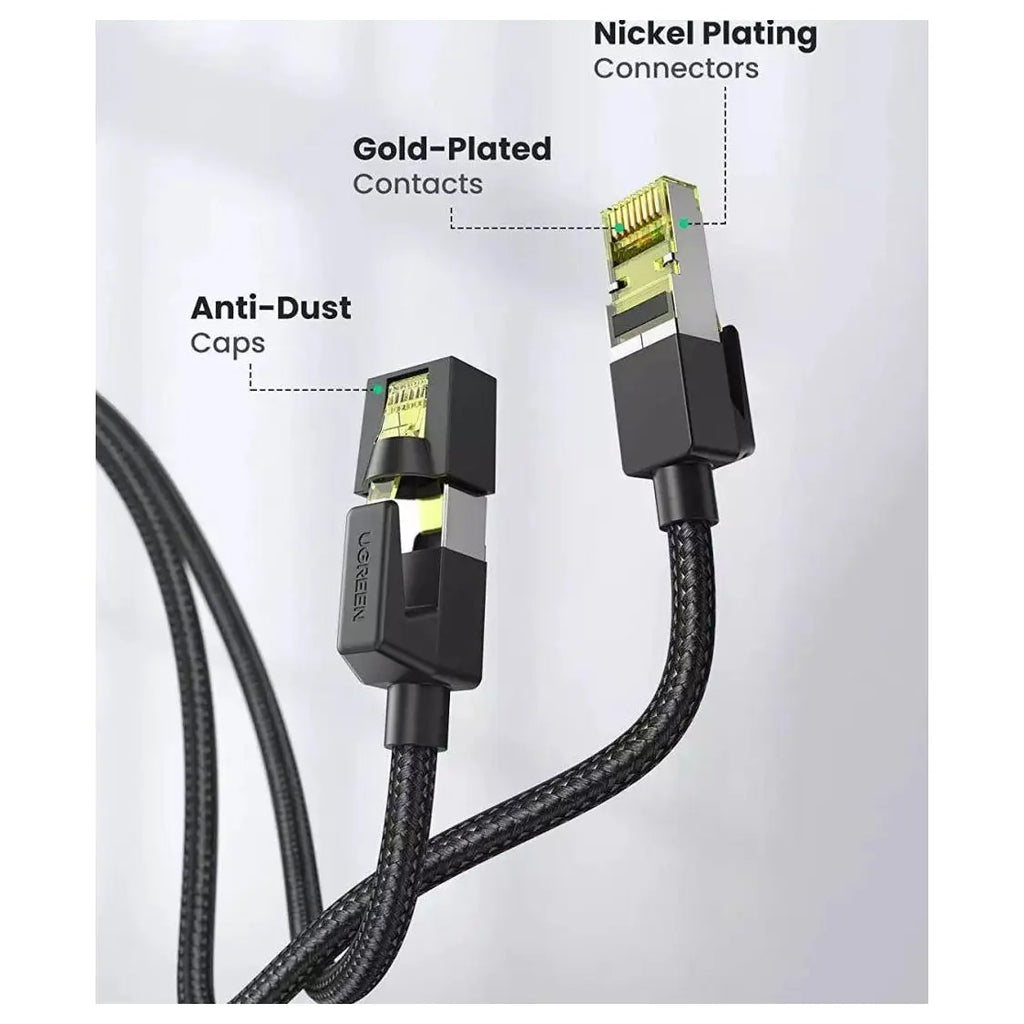 Ugreen CAT 7 Round Ethernet Cable 5m, 10Gbps 600MHz, Shielded Braided, RJ45, 80425