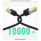 Ugreen CAT 7 Round Ethernet Cable 5m, 10Gbps 600MHz, Shielded Braided, RJ45, 80425