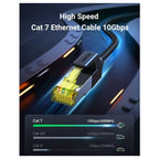 Ugreen CAT 7 Round Ethernet Cable 5m, 10Gbps 600MHz, Shielded Braided, RJ45, 80425