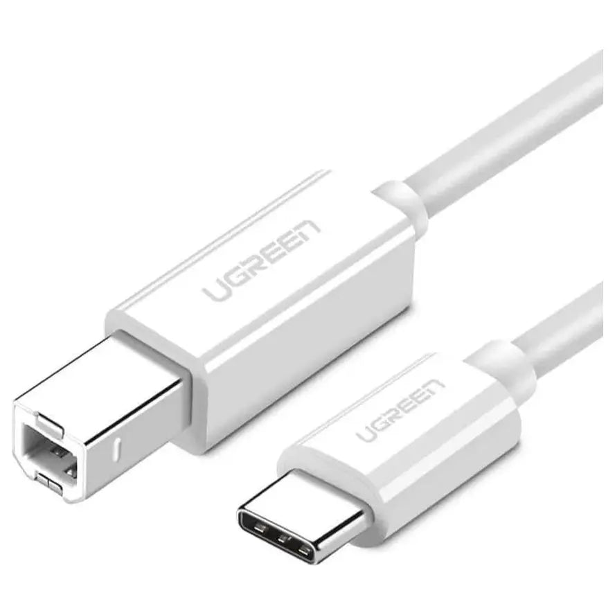 Ugreen Type C to USB-B Cable 1.5M USB Type C Male to USB 2.0 Type B Male 480Mbp/s Model 40417 White