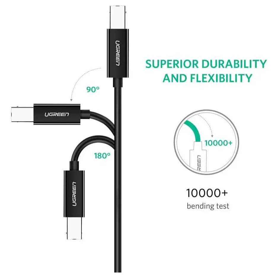 Ugreen USB-C Printer Cable 2M USB Type C to USB 2.0 Type B, 480Mbps, Black 50446