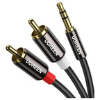 UGREEN 3.5mm To RCA Cable 3M, Metal Shell, Black 10590