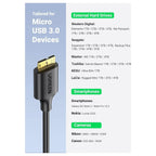 Ugreen Micro USB 3.0 Cable USB 3.0 Type A Male to Micro B 5Gbps 1M 10841