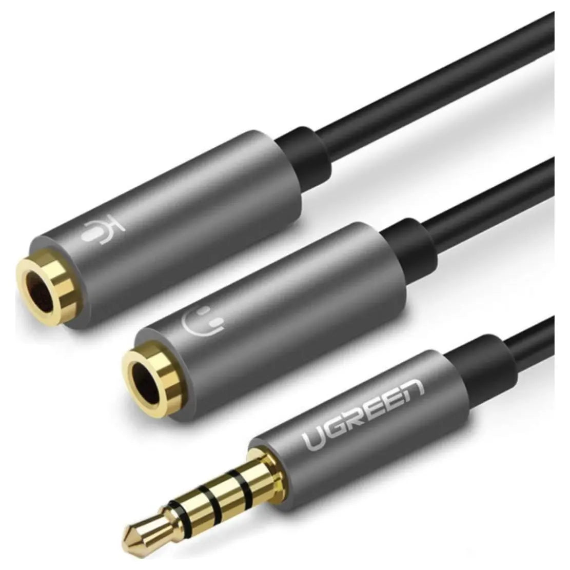 Ugreen 3.5mm Audio Stereo Y Splitter Extension Cable 3.5mm Male To 2 Female Black 30619