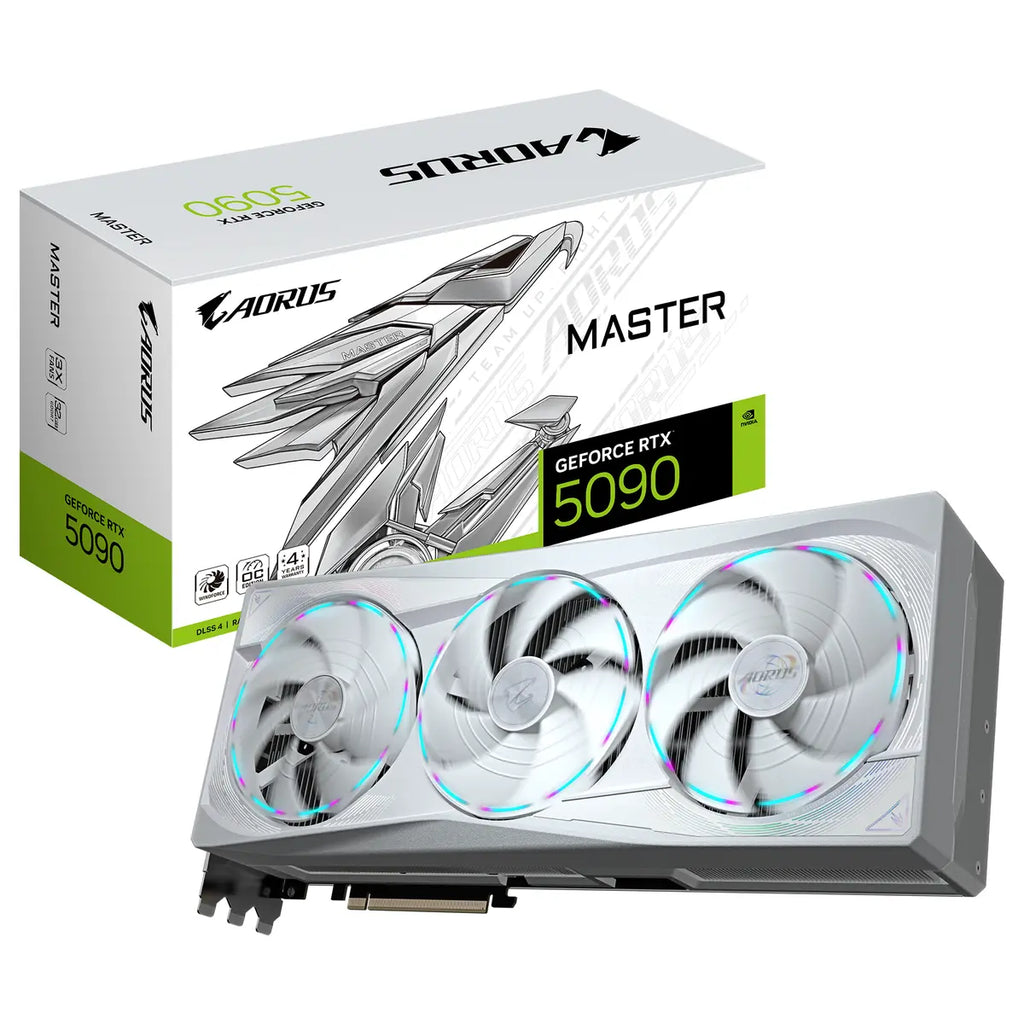 Gigabyte AORUS GeForce RTX 5090 MASTER ICE 32G Graphics Card, 32GB GDDR7 512bit PCI-E 5.0, 2655MHz, Ice
