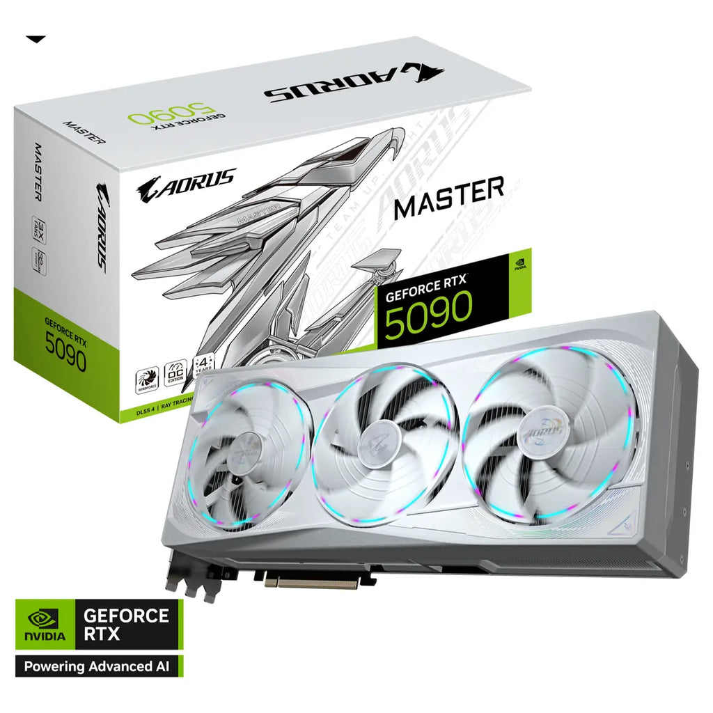 Gigabyte AORUS GeForce RTX 5090 MASTER ICE 32G Graphics Card, 32GB GDDR7 512bit PCI-E 5.0, 2655MHz, Ice