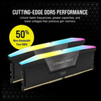 Corsair VENGEANCE RGB 32GB 2x16GB DDR5 6200MT/s CL36 UDIMM Memory Kit Black CMH32GX5M2E6200C36