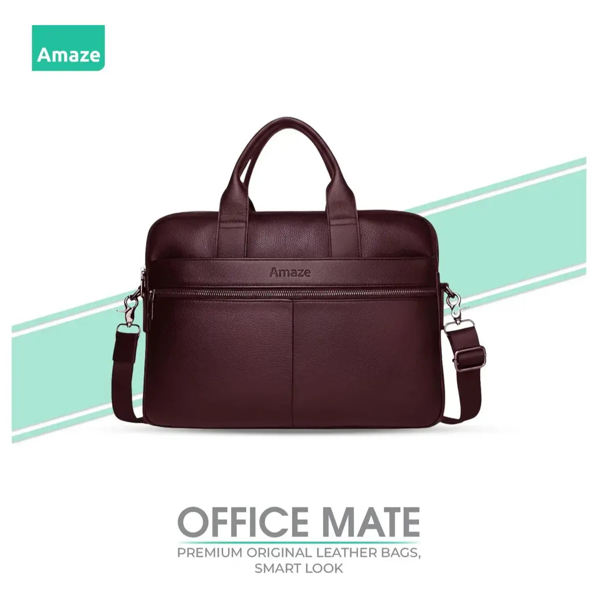 Amaze Executive Original Leather Bag A925, Fits Up To 15.6', Brown