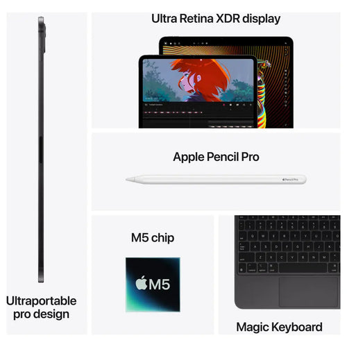 Apple 13" iPad Pro M5 Chip, 256GB, 12GB RAM, Wi-Fi 7, Space Black MDYJ4