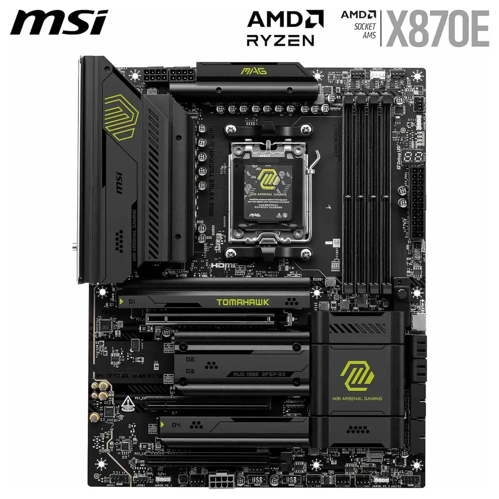 MSI MAG X870E Tomahawk WiFi Motherboard ATX, AM5, DDR5 8400+MT/s OC, PCIe 5.0 X16, M.2 Gen5, Wi-Fi 7, 5G LAN