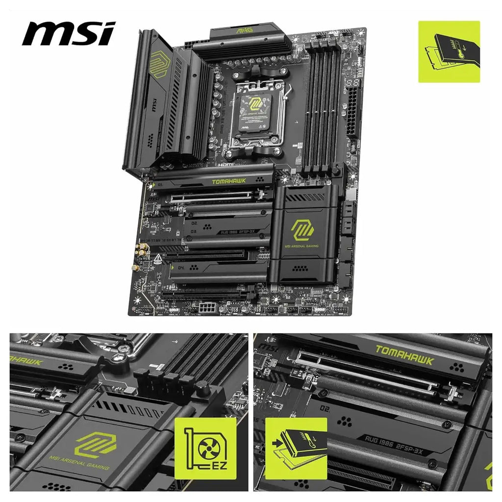 MSI MAG X870E Tomahawk WiFi Motherboard ATX, AM5, DDR5 8400+MT/s OC, PCIe 5.0 X16, M.2 Gen5, Wi-Fi 7, 5G LAN