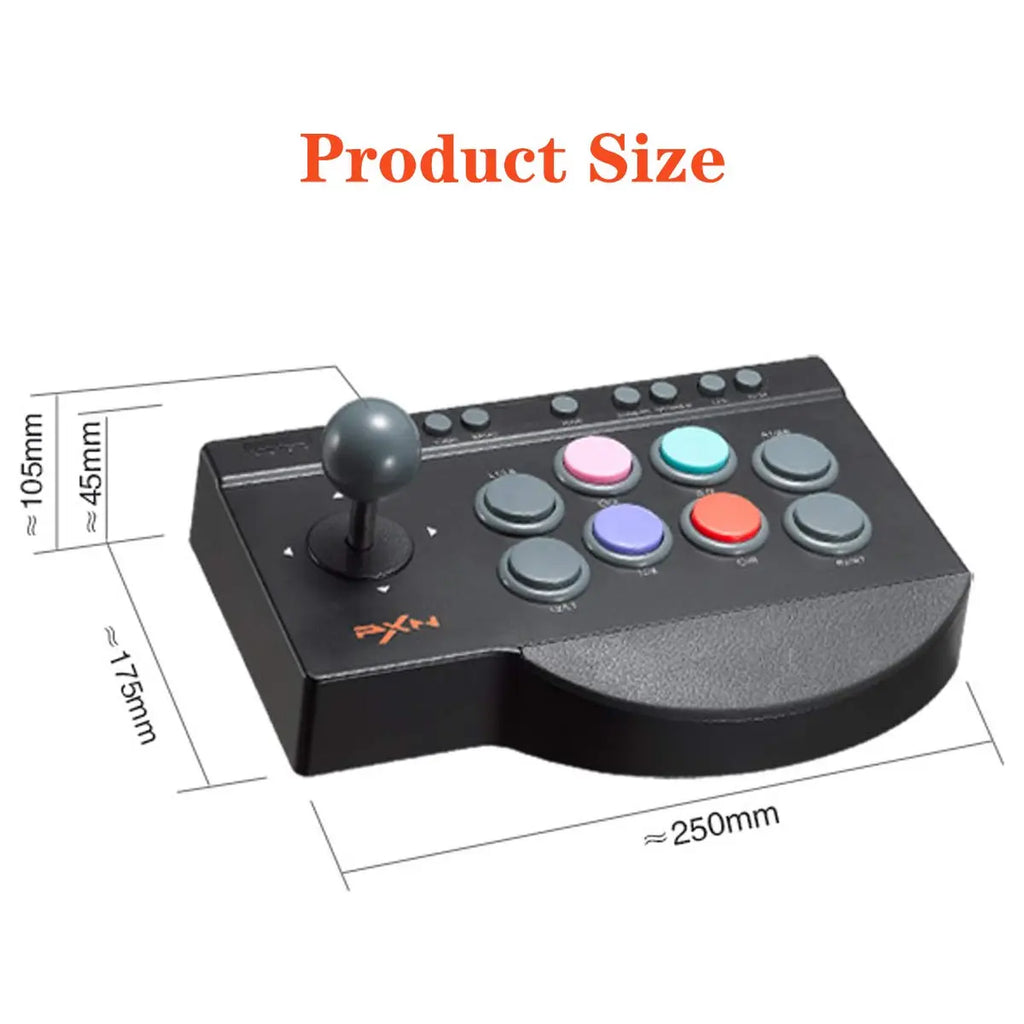 PXN 0082 Arcade Stick PC Street Fighter USB Arcade Stick, 8-Direction Joystick, 8 Buttons, Turbo and Macro, OTG Android Support