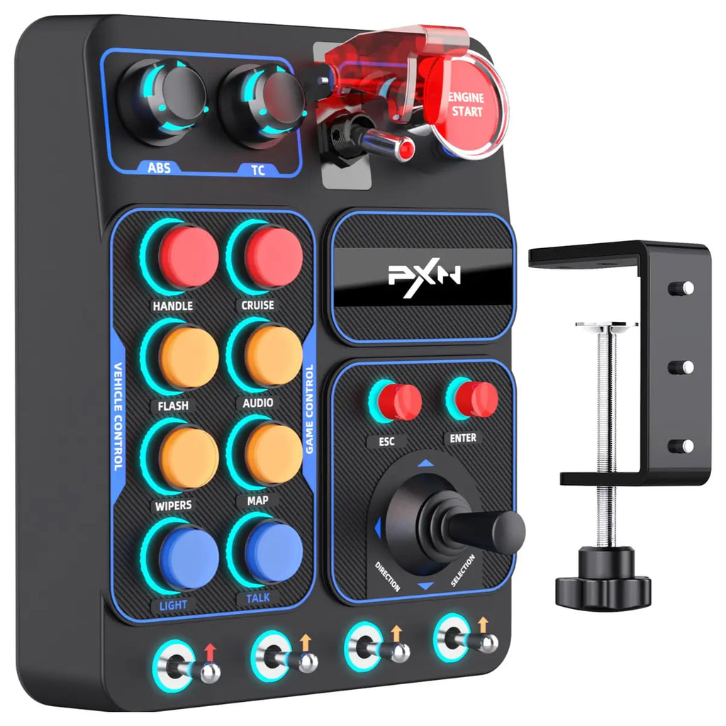 PXN CB1 Control Button Box Simulation Controller, 30 Programmable Buttons, RGB Lighting, USB Type-C, PC