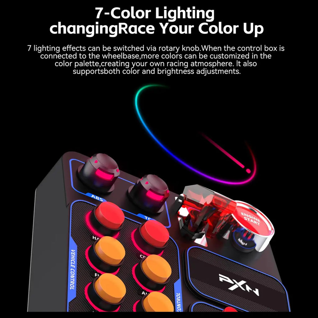PXN CB1 Control Button Box Simulation Controller, 30 Programmable Buttons, RGB Lighting, USB Type-C, PC