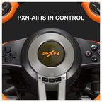 PXN V3 Pro Gaming Racing Steering Wheel Gaming Steering Wheel, Multi-Platform Compatibility, 180-Degree Steering, Dual Vibration, Orange