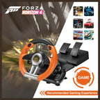 PXN V3 Pro Gaming Racing Steering Wheel Gaming Steering Wheel, Multi-Platform Compatibility, 180-Degree Steering, Dual Vibration, Orange