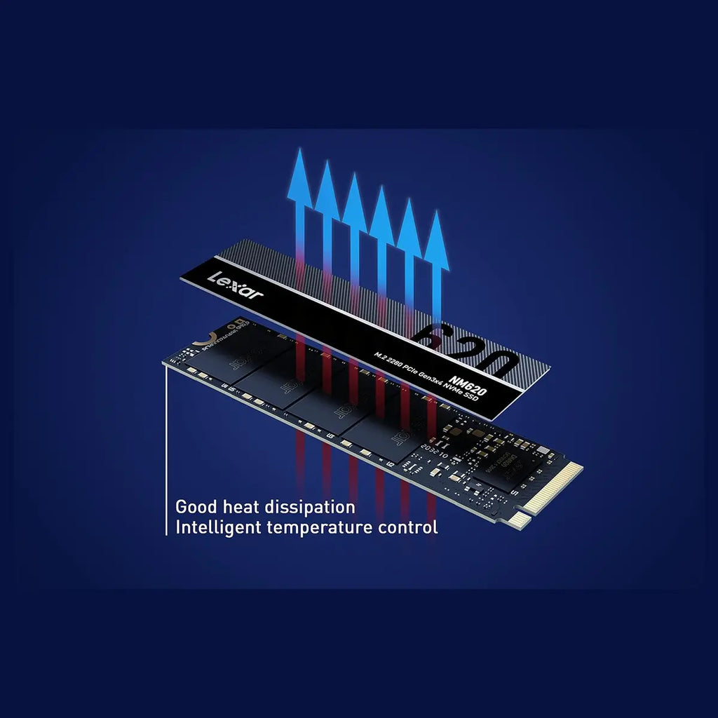 Lexar NM620 Internal SSD 1TB M.2 2280 PCIe Gen3x4 NVMe 1.4 Up To 3500MB/s Read