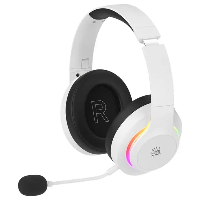 Bloody GR520 Gaming Wireless Headset, 2.4GHz Wireless Bluetooth V5.3 3.5mm Wired Audio, White