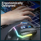 Aula Mountain S12Pro Wired Optical Gamer Mouse, 2800 DPI, RGB Backlight Effect