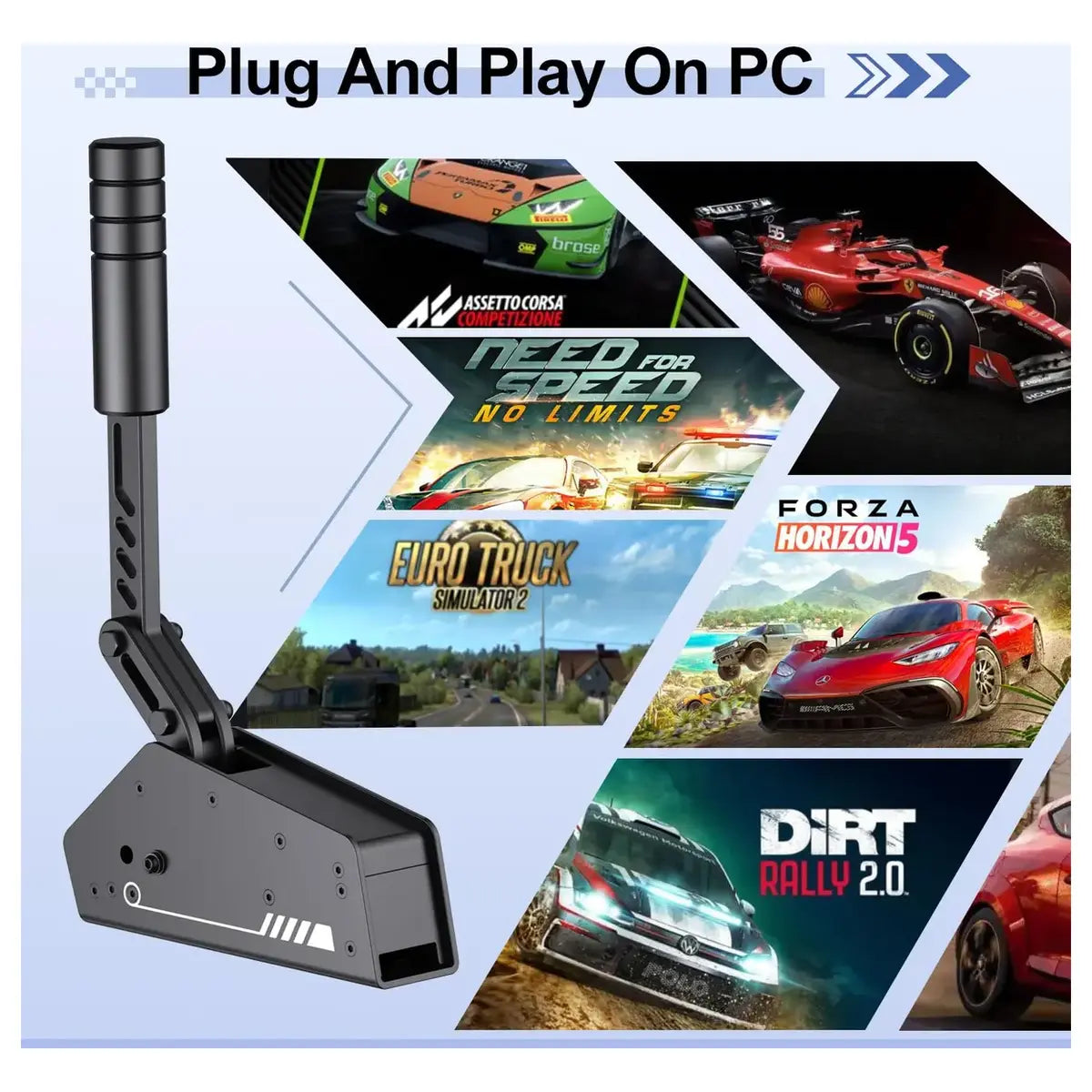 PXN HB S USB PC Handbrake, 16-Bit Hall Sensor, Compatible With V3 V900 V9 V10 V12 G27 G29 G920 G923 T500 T300