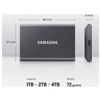Samsung Portable SSD T7 4TB USB 3.2 Gen.2 1,050MB/s Read Grey MU-PC4T0T