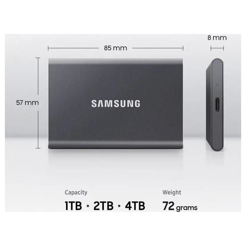Samsung Portable SSD T7 4TB USB 3.2 Gen.2 1,050MB/s Read Grey MU-PC4T0T