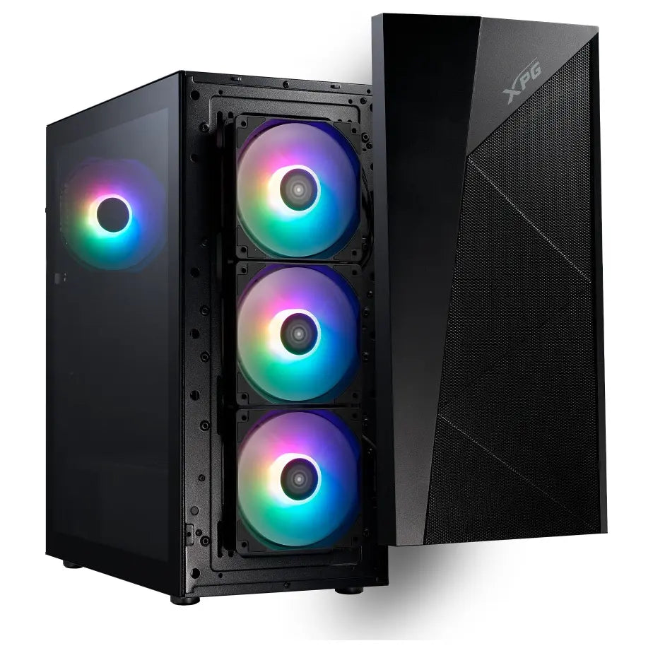 XPG LANDER 500 Mid Tower Gaming Case, 4 ARGB Fans Pre-Installed Black