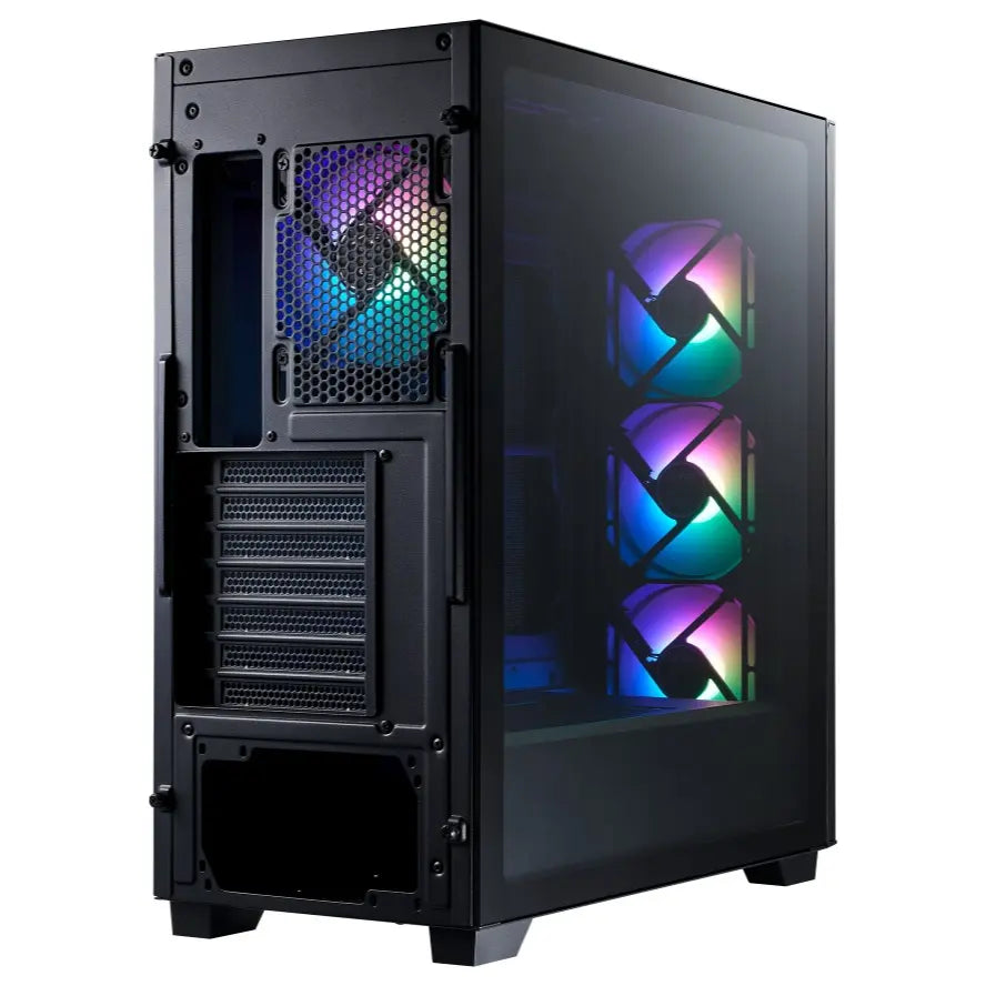 XPG LANDER 500 Mid Tower Gaming Case, 4 ARGB Fans Pre-Installed Black