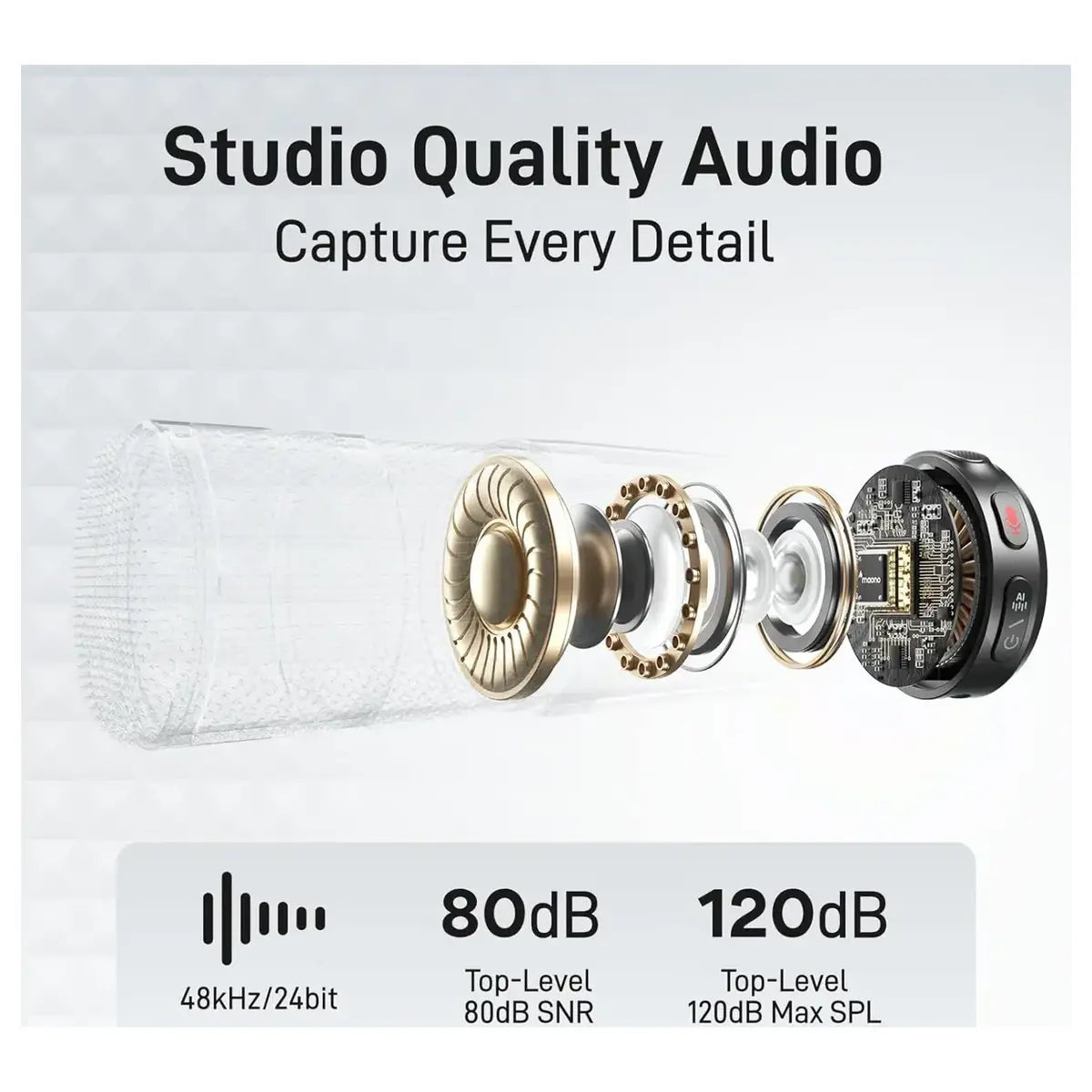 Maono Wave T5 Wireless Lavalier Microphone, USB C, 48KHz 24Bit, 300m Range, 30H, WAVE T5 PC2