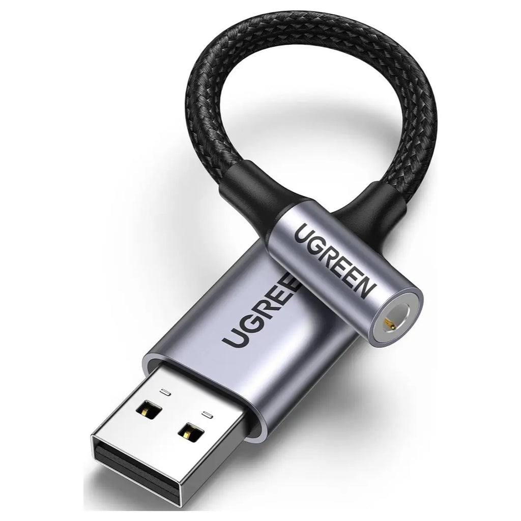 UGREEN USB To 3.5mm Jack Audio Adapter Sound Card, 24bit 96kHz, 9.8 Inch, 30757