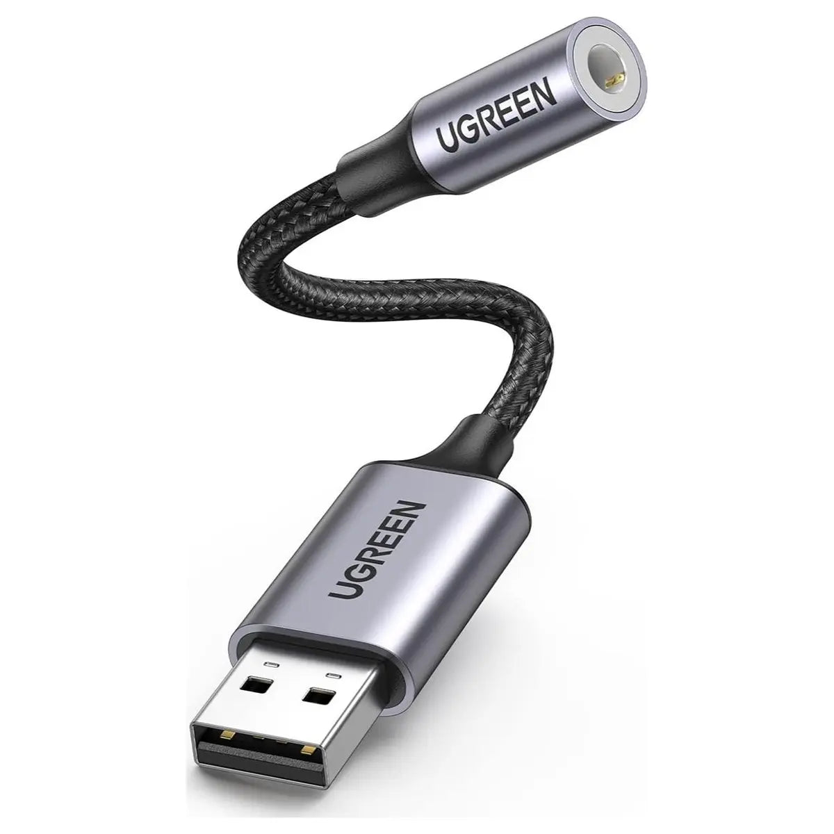 UGREEN USB To 3.5mm Jack Audio Adapter Sound Card, 24bit 96kHz, 9.8 Inch, 30757