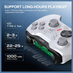 PXN P5 PC Gaming Controller, 2.4G Wireless, Hall Effect Joystick, Hall Triggers, 1000Hz, 3-Mode 2.4G BT SW, White