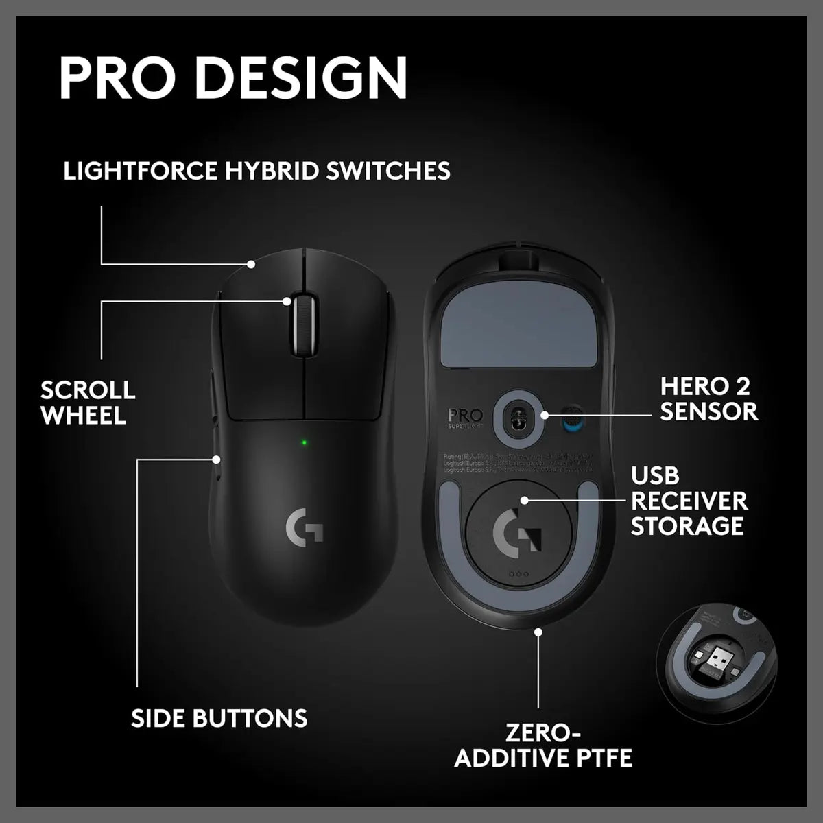 Logitech G Pro X Superlight 2 SE Wireless Gaming Mouse, Hero 2 Sensor, 44000 DPI, 60g, White