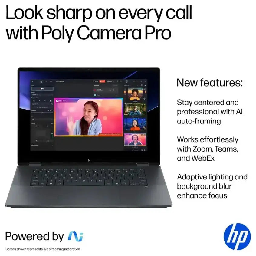 HP OmniBook X AS0023dx Flip 16 2 In 1 Laptop Intel Core Ultra 7 256V 16GB RAM 1TB SSD 16' 2K 1200p IPS Touchscreen Backlit KB Windows 11 Eclipse Gray