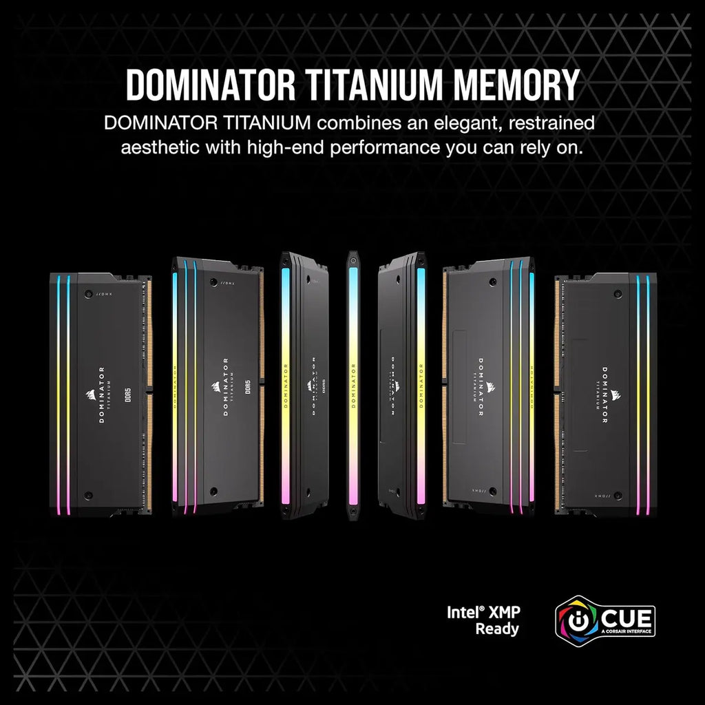 CORSAIR Dominator Titanium RGB DDR5 RAM 96GB 2x48GB DDR5 6600MHz CL32 Intel XMP iCUE Compatible Computer Memory Black CMP96GX5M2B6600C32