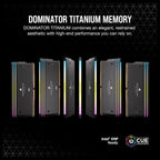 CORSAIR Dominator Titanium RGB DDR5 RAM 96GB 2x48GB DDR5 6600MHz CL32 Intel XMP iCUE Compatible Computer Memory Black CMP96GX5M2B6600C32