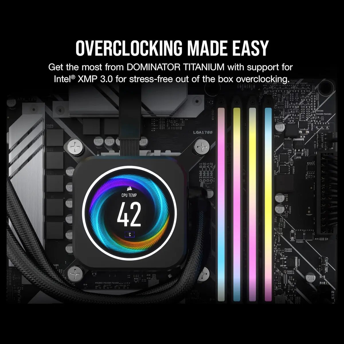CORSAIR Dominator Titanium RGB DDR5 RAM 96GB 2x48GB DDR5 6600MHz CL32 Intel XMP iCUE Compatible Computer Memory Black CMP96GX5M2B6600C32